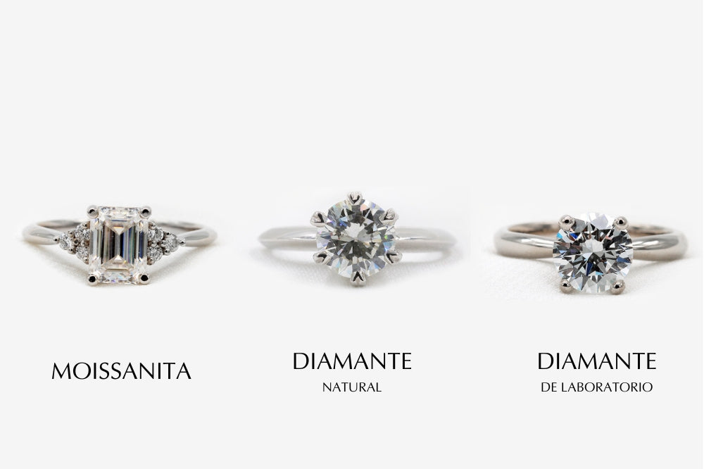 Diamante natural, Diamante de laboratorio y Moissonita. ¿Cuál elegir?