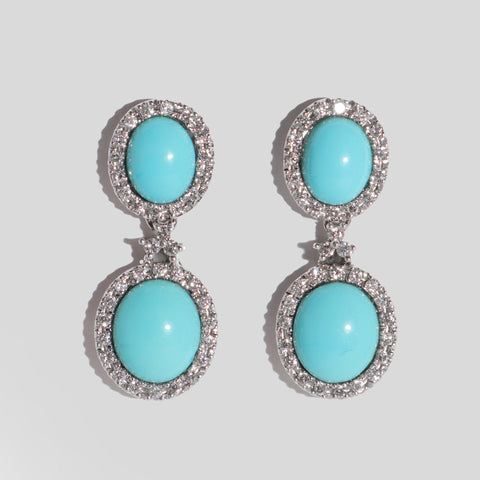 Arete colgante con Turquesas